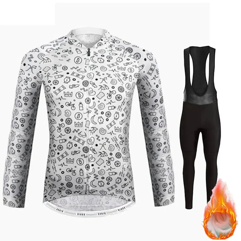 Raphaing Cycling 2019 Зимняя Теплая Флисовая майка комбинезон костюм Ropa Ciclismo Invierno