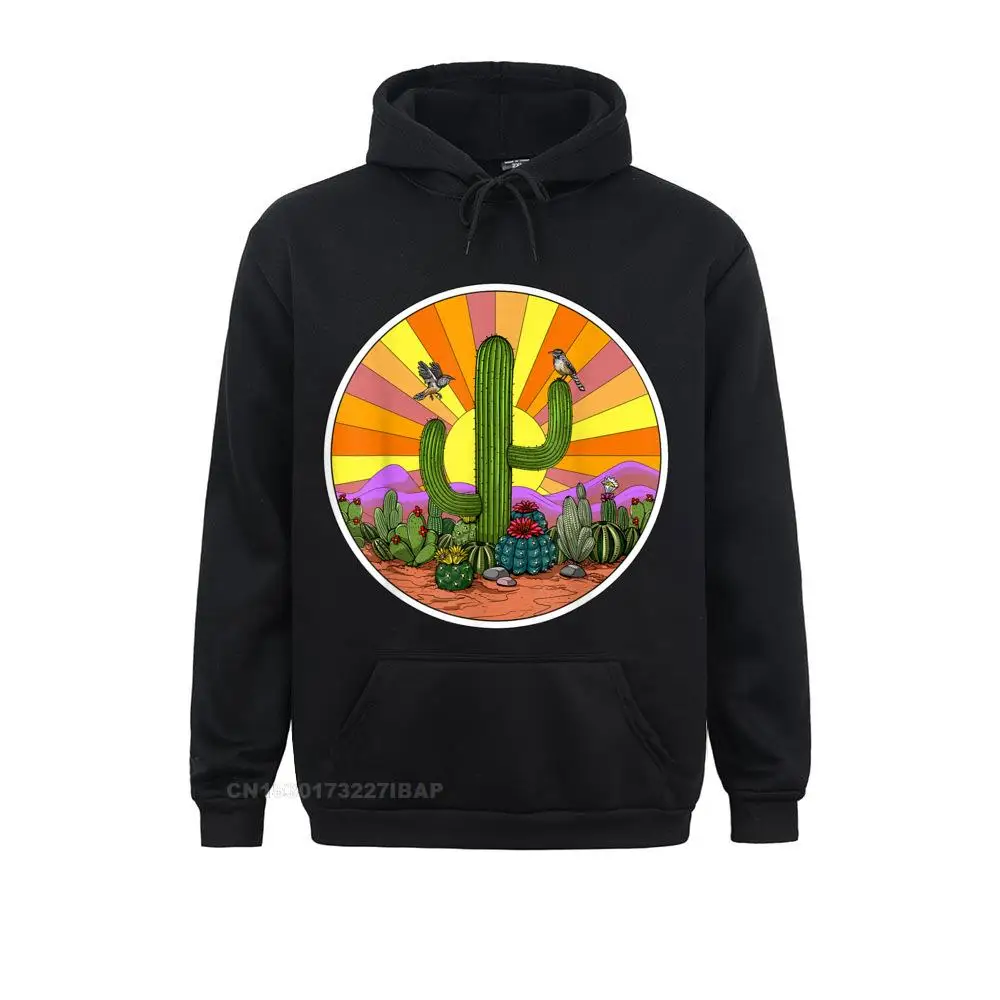 Psychedelic Hippie Cactus Desert Harajuku Retro Vintage Floral Leisure Sweatshirts Wholesale Mens Hoodies Youthful Clothes
