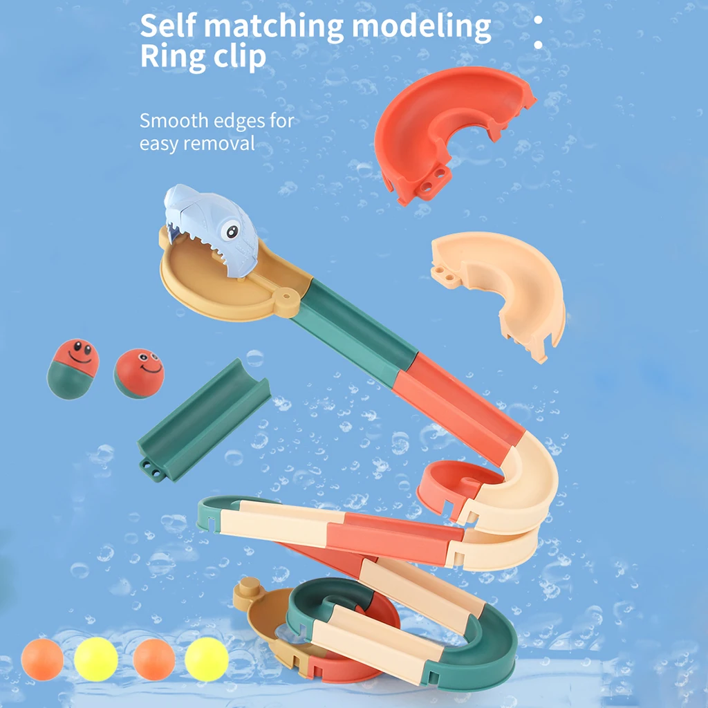 DIY Baby Bath Toys Wall Suction Cup Race Run Track Bathroom Bathtub ...