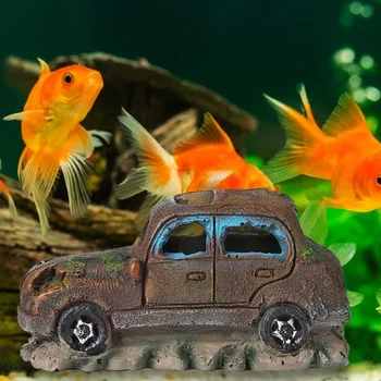 

Durable Retro Colorful Resin Cartoon Imitation Old Car Moss Decoration Fish Tank Landscaping Aquarium Beautiful Ornaments