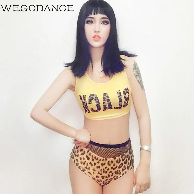 

New Arrival DJ Costume Women Nightclub Summer Leopard Print Pant Suit Bar DS Dancewear Singer Leading Dance Stage Costume