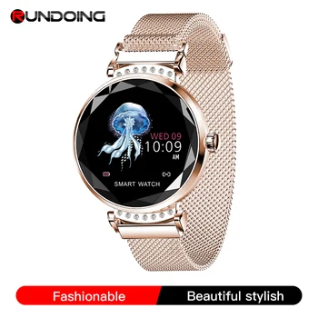 

RUNDOING H2 Smart watch Waterproof Women ladies fashion Smartwatch Heart rate monitor Fitness Tracker For android and IOS