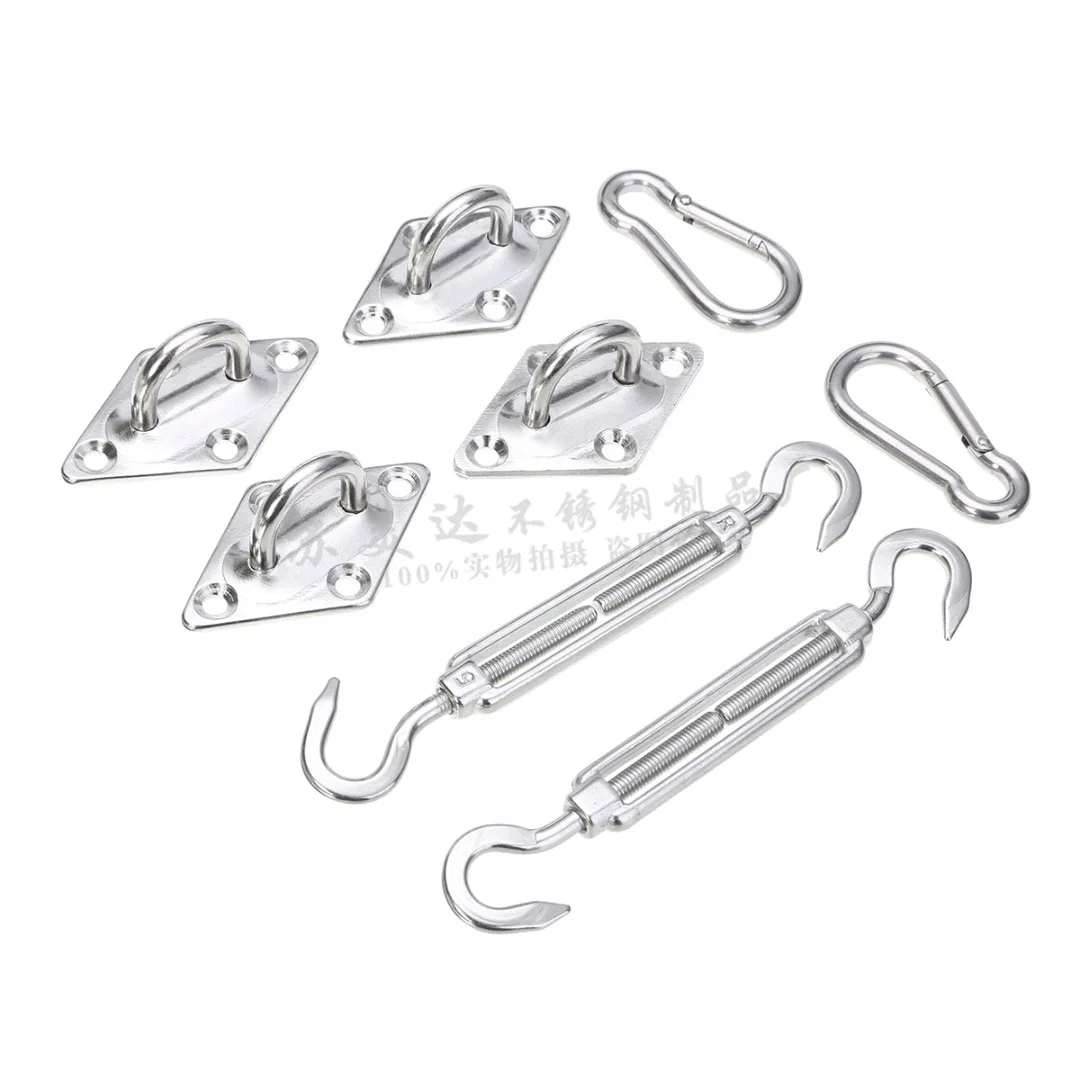 

Stainless Steel Eye Plate Ling Buckle Snap Shackle European Style Hook Turnbuckle Bolt Screw Sunshade Canvas Sunshade Net Access