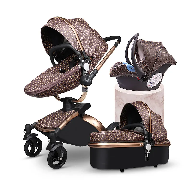 star 3 in 1 Детская коляска с высоким пейзажем, 3 в 1, коляска для новорожденных, вращающаяся на 360 градусов, двусторонняя детская коляска, SUV, подвеска автомобиля - Цвет: star 3 in 1