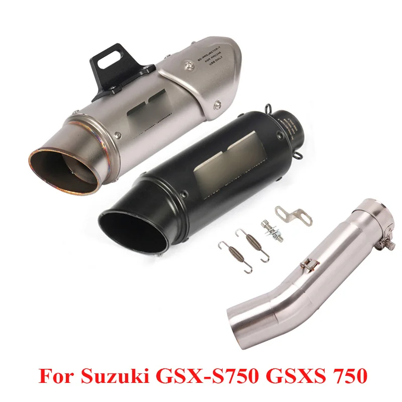 

Motorcycle Exhaust Tip Silencer Exhaust Escape Connecting Link Tube Full System for Suzuki GSX-S750 GSXS750