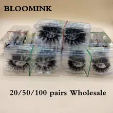 

Wholesale 20/50/100 pairs mixed style 5D mink eyelashes with tray in bulk retail eyelashes factory and free shipping