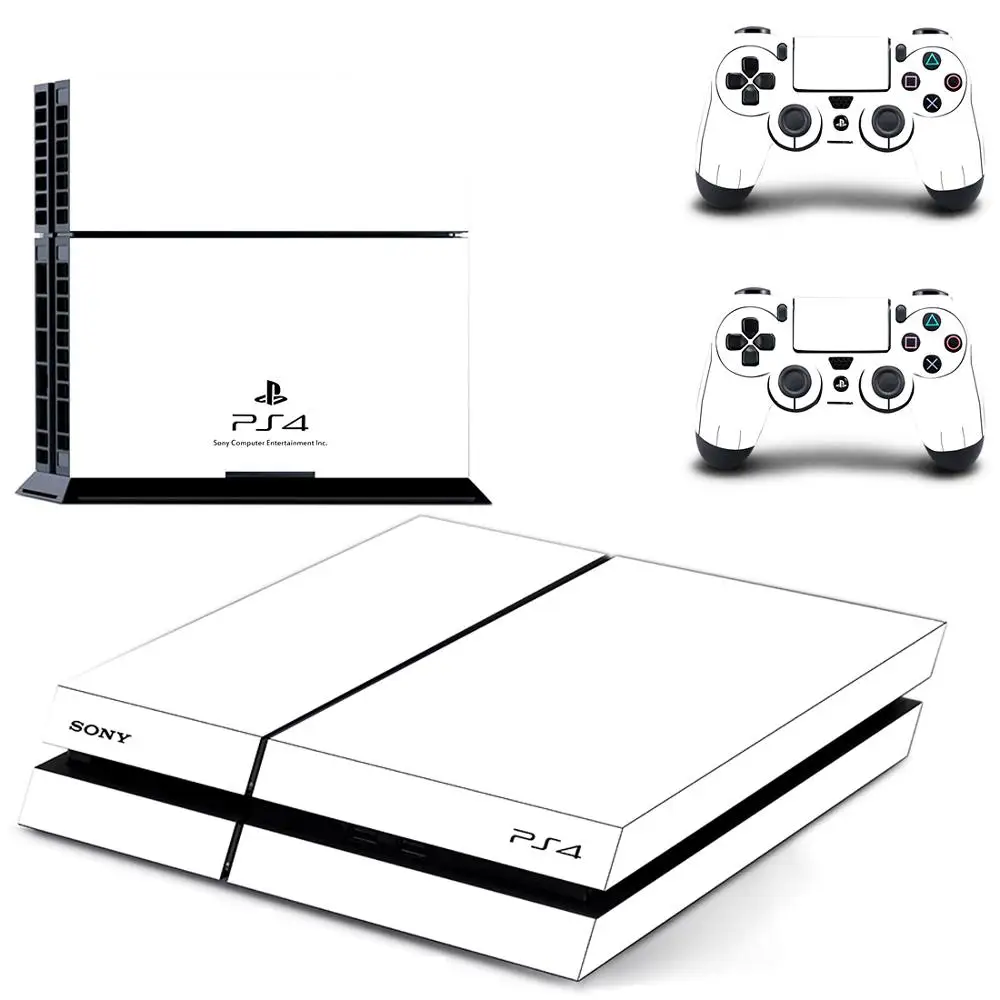 Чистый белый серебряный полное покрытие лицевые панели наклейка для PS4 наклейка для playstation 4 консоли и контроллеры наклейка для PS4 виниловая наклейка - Цвет: QPTM0413
