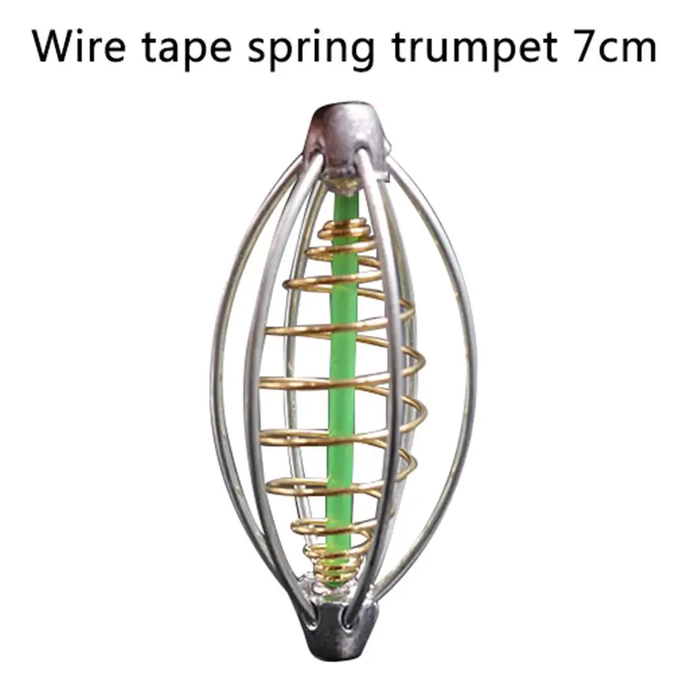 Рыболовный крючок рыболовная приманка кормушка клетка острый Рыболовный крючок пружины из нержавеющей стали проволочное приспособление для забрасывания наживки рыболовный фидер - Цвет: 7cm With spring