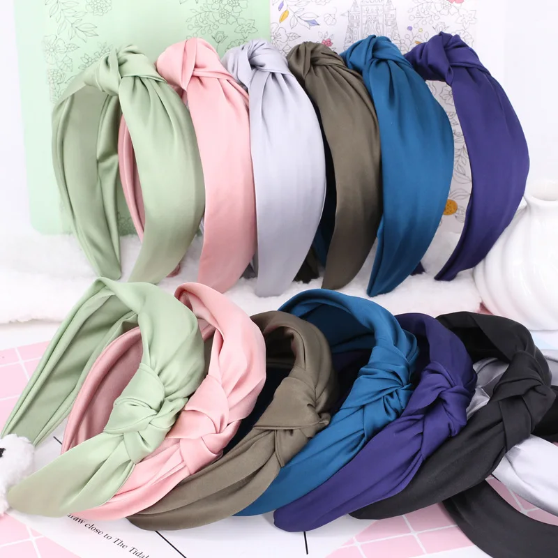 

Bohemian Colored Satin Knotted Headband Knot Hairband For Women Girls Hair Accessories Hair Jewelry