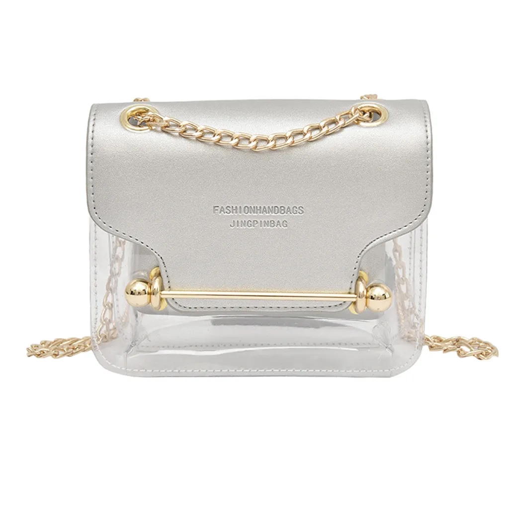 Luxury Clutch Strap Small Female Bags Lady Transparent Square PVC Bag Shoulder Bag Messenger Bag+ Hand Wallet Shopping Handbag