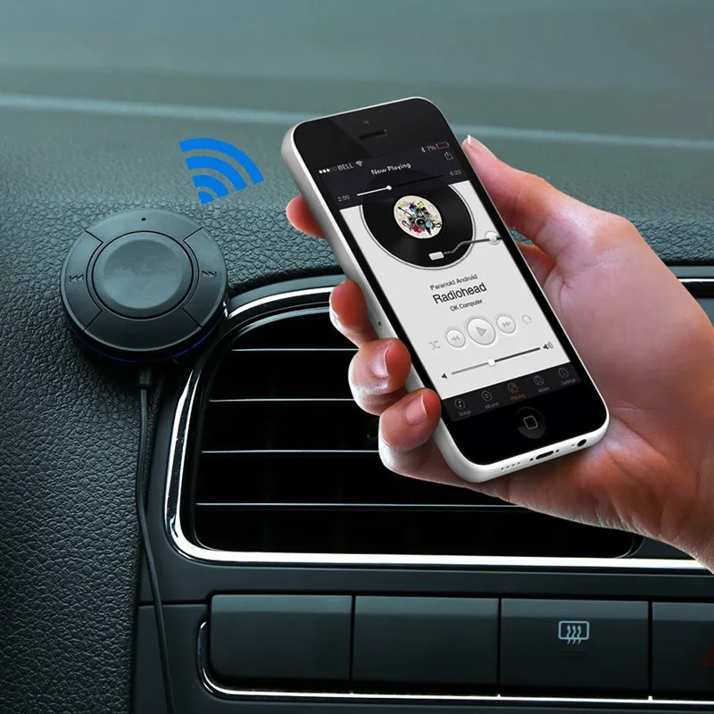 BT4823 Мини Автомобильный Bluetooth 4,1+ EDR комплект громкой связи AUX автомобильный fm-передатчик mp3-плеер аудио приемник с микрофоном для компьютера телефона