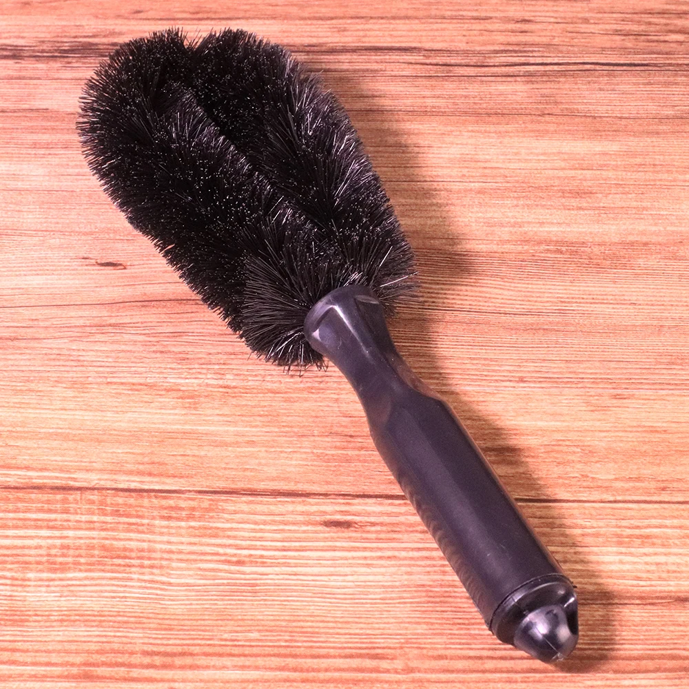 Black Car Vehicle Wheel Tire Rim Scrub Brush Washing Hub Handle Cleaning Care Tool Cleaner Fit For Auto Audi BMW Nissan Truck  (2)
