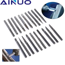 20 pçs 3mm carboneto de tungstênio fresa rebarbas rotativas cnc gravura abrasiva moagem de metal polimento
