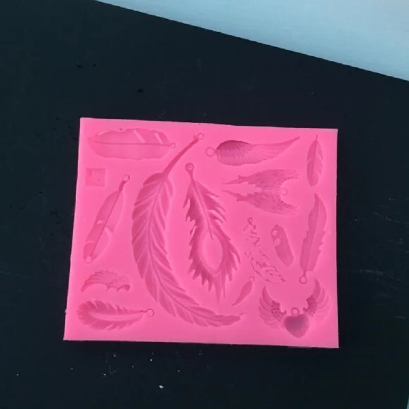 3D перо силиконовые формы Gumpaste помадка Шоколадные конфеты кекс формы украшения торта инструменты DIY Ювелирные изделия Форма для полимерной глины