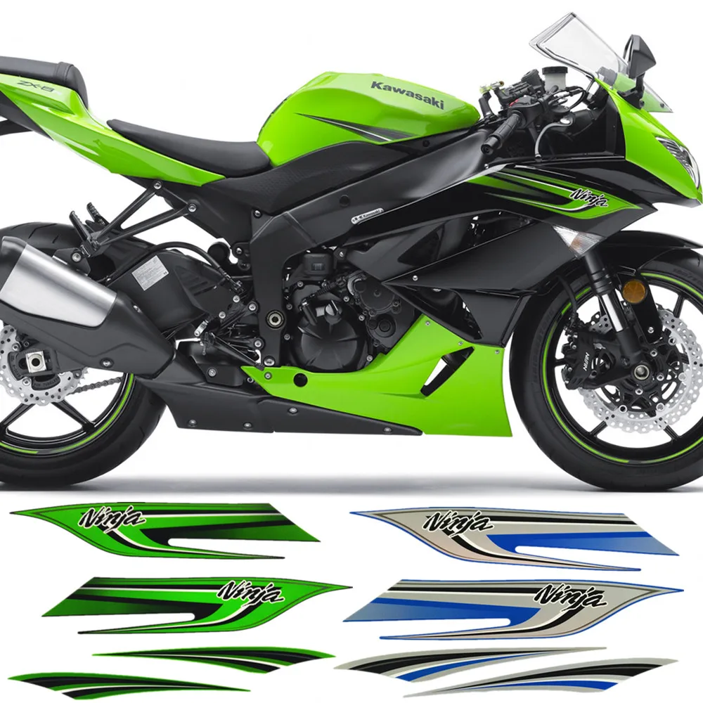 

Motorcycle For Kawasaki NinjaZX6R Ninja ZX6R 09-10-11 2009 2010 2011 Full Kit High Quality Sticker Decal