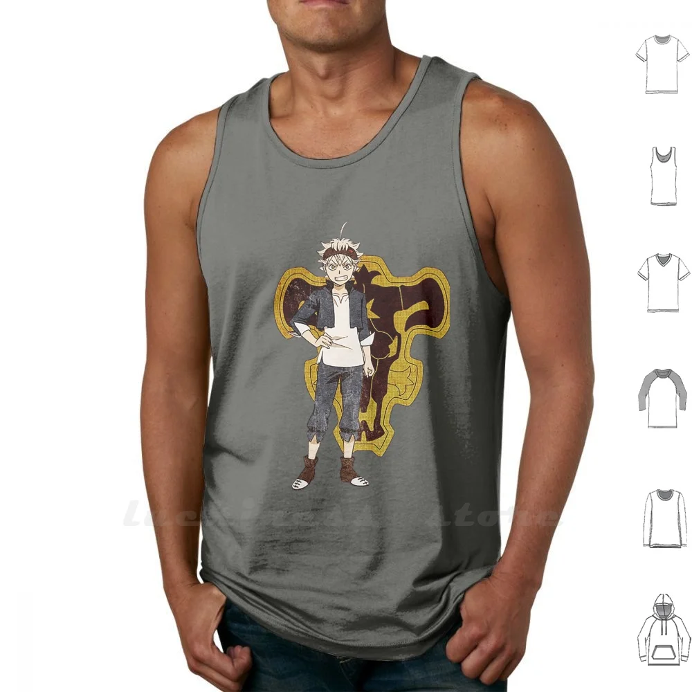 Asta - Black Clover Vest Canotta In Cotone Senza Maniche Black Clover Astblack Clover Asta Yuno Japanese Manga Comic Anime Japan