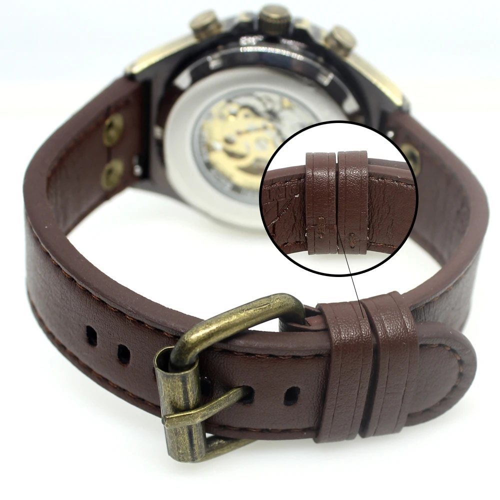 Mechanical Watches Steampunk Bronze Automatic Watch Men Vintage Transparent Skeleton Watch Man Cloc-6