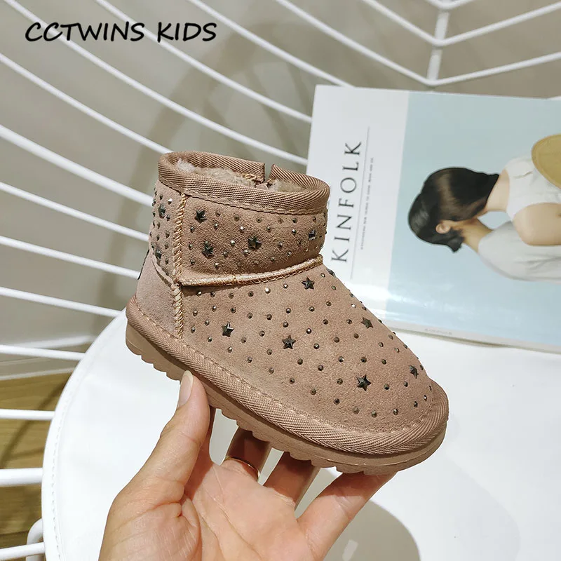CCTWINS/детская обувь; коллекция года; модные зимние ботинки для детей; обувь из натуральной кожи для маленьких девочек; Брендовые ботильоны с заклепками для мальчиков; SNB083