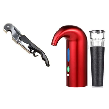 

Red Wine Electric Wine Decanter,Red-White Wine Accessories,Aeration with Wine Corkscrew,Pouring Device,Wine Preserver
