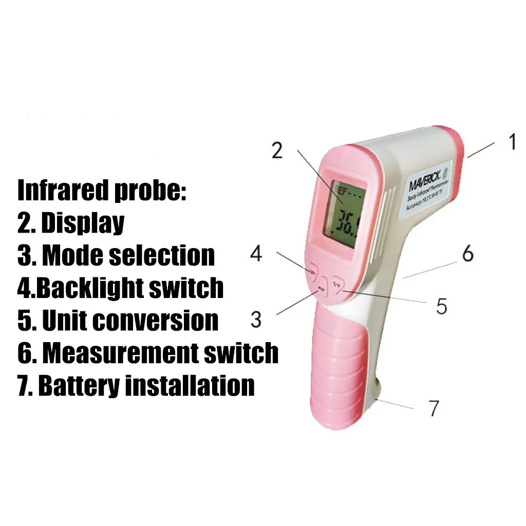 

Digital Thermometer Non-Contact Forehead Coronavirus Electronic Infrared Thermometer Battery Fever Meter Quick Spot Delivery