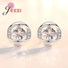 Новые трендовые 925 пробы серебряные серьги-гвоздики для женщин и девочек, детские модные квадратные AAAAA кубические циркониевые серьги, ювелирные аксессуары