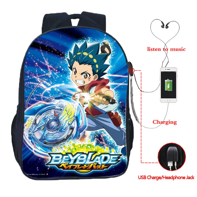 Beyblade USB зарядка студенческий школьный рюкзак мальчики девочки ранец красивый школьный модный рюкзак для подростков мужчин - Цвет: 20