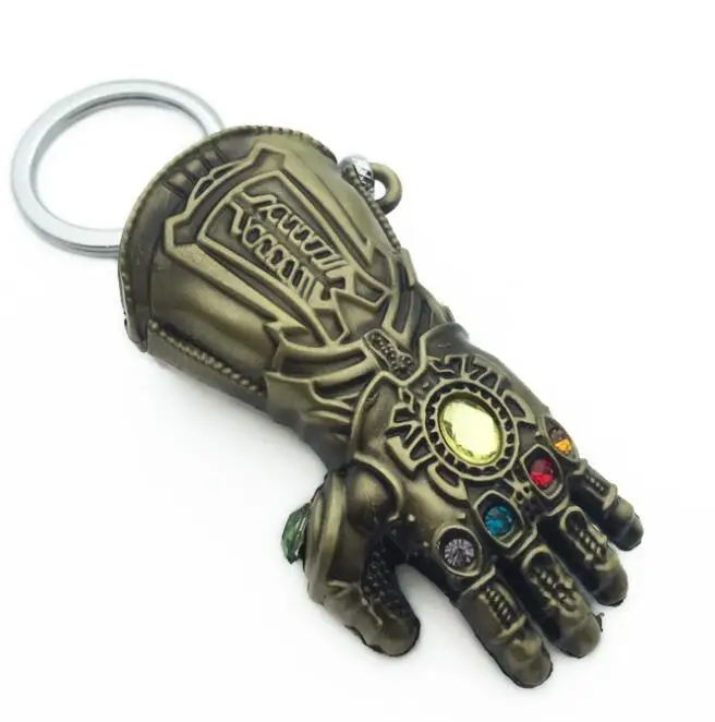 Светодиодный светильник Thanos Infinity Gauntlet для Мстителей Бесконечность войны косплей светодиодный перчатки ПВХ фигурка модель игрушки подарок на Хэллоуин - Цвет: Keychain1