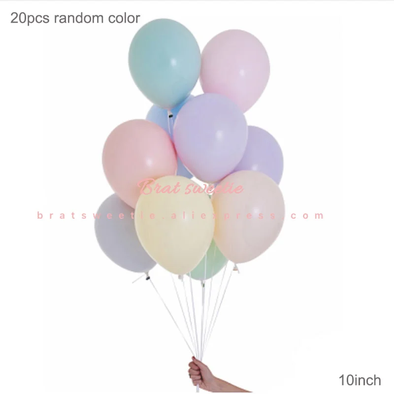 20pc random pastel Розовые вечерние воздушные шары с лазерным единорогом для вечеринки в честь Дня рождения для девочек - Цвет: 20pc random pastel