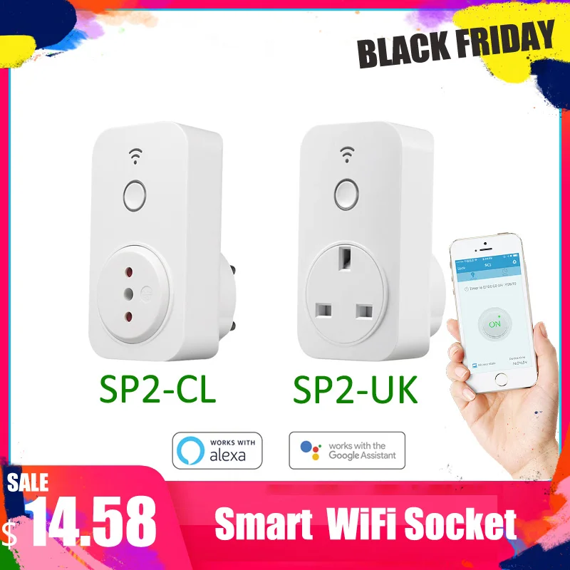 

Broadlink SP2 Wifi Smart Socket UK CL Timer Setting Plug Smart Home Wireless App Control By Smartphone For Home Automation