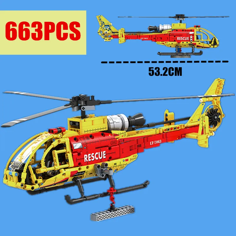 

New MOC Aircraft Heavy Lift Helicopter Fit Legoings Technic Building Blocks Kits Model Bricks Children Toys Gift Kid