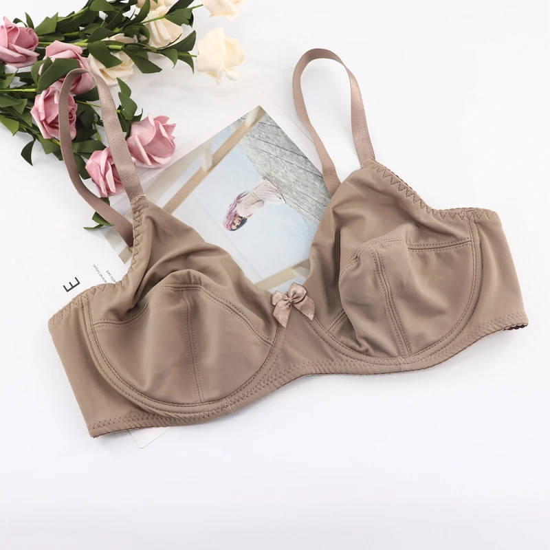 Beauwear Women Underwire Plus Size Bras Full Coverage Non padded Brassiere Minimizer Underwear 36-48 D E Color Black Nude BH