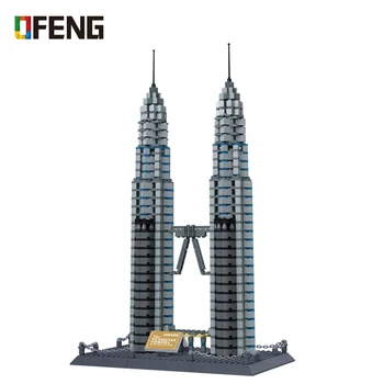 

Wange 5213 New Famous Architecture series The Kuala Lampur Petronas Tower 3D Model Building Blocks Classic Toys for children