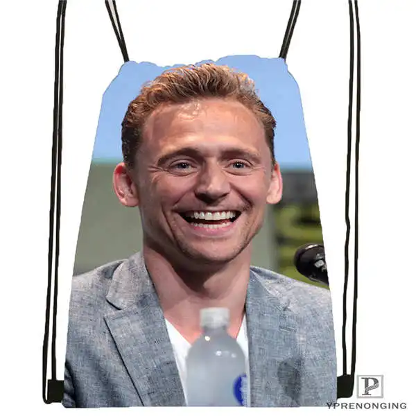 Пользовательские Tom_Hiddleston_Cannes@ 01-походная сумка на шнурке милый рюкзак для детей(черная спинка) 31x40 см#180611-01-36 - Цвет: Drawstring Backpack