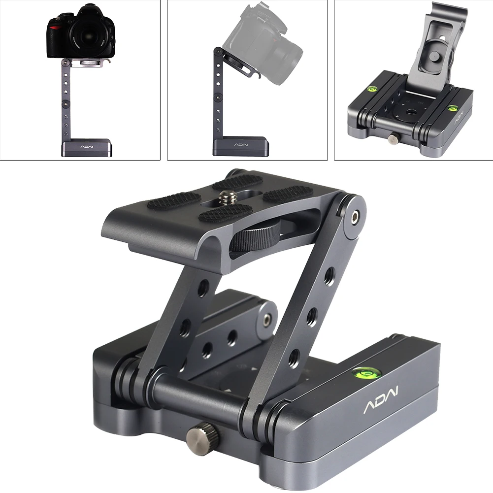 Fot-R 180 ° cabeza de inclinación Cámara Trípode Z Flex Plegable 1//4/" Placa De Liberación Rápida /&