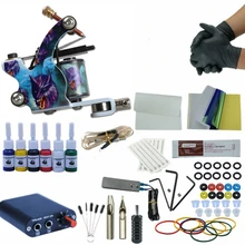 Горячая 1 комплект профессиональный боди-арт тату машина комплект питания тату оборудование Перманентный макияж для татуировки начинающих