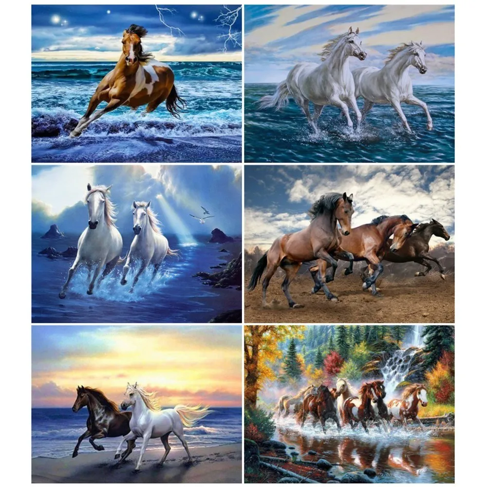 EverShine Horse Diamond Painting Full Round Embroidery Animals Wall Decor Mosaic New Year Handmade Handicraft | Дом и сад