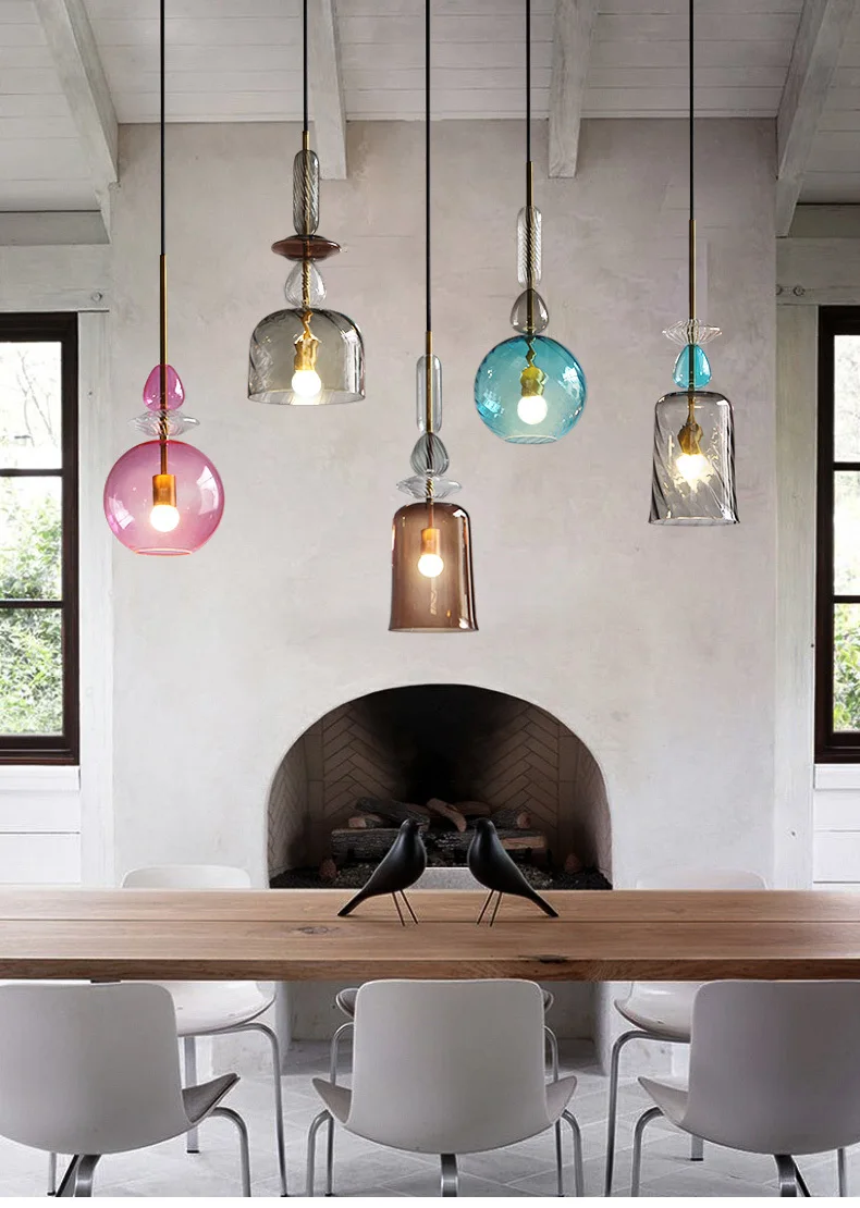 

Nordic Loft Candy Color Dining Room Pendant Light Creative Lovely Designer Hanging Light Bar Living Led Lights Free Shipping