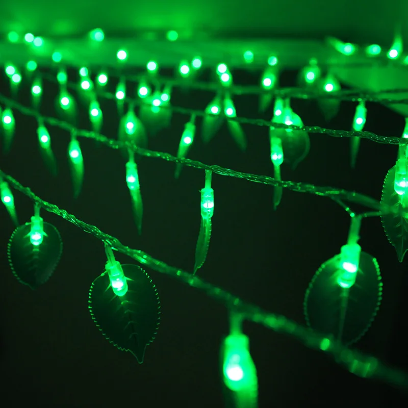 

Lighting Chain Tea House Atmosphere Ornamental Festoon Lamp LED Leaf Lamp Room Decorative Courtyard Lighting Firefly Rope Lights
