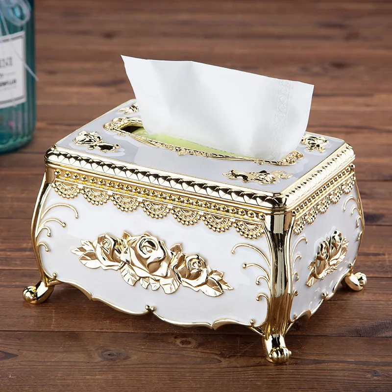 European style acrylic tissue box luxury KTV hotel tissue box rack desk accessories home office bar desktop