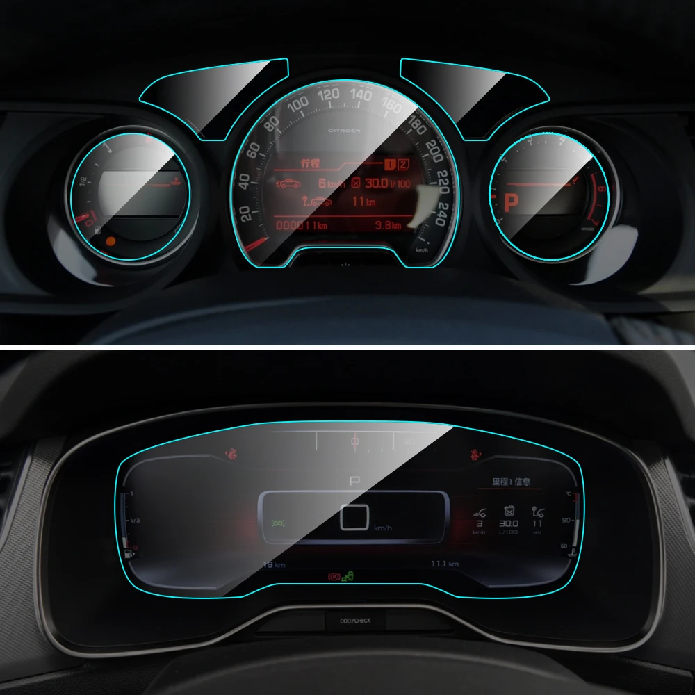 

For Citroen C5 2010-2019 Interior Car Instrument Panel Screen Protector Dashboard Membrane Protective TPU Film Car Accessories