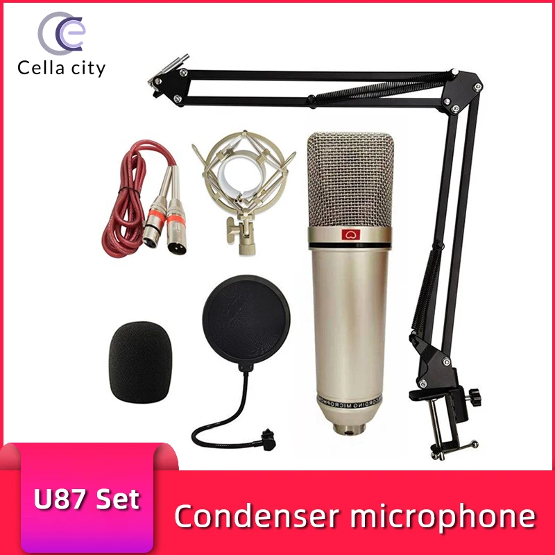 

CELLA CITY Professional Condenser Microphone 26mm/34mm Large Diaphragm XLR Mic Recording Studio Equipment Live streaming