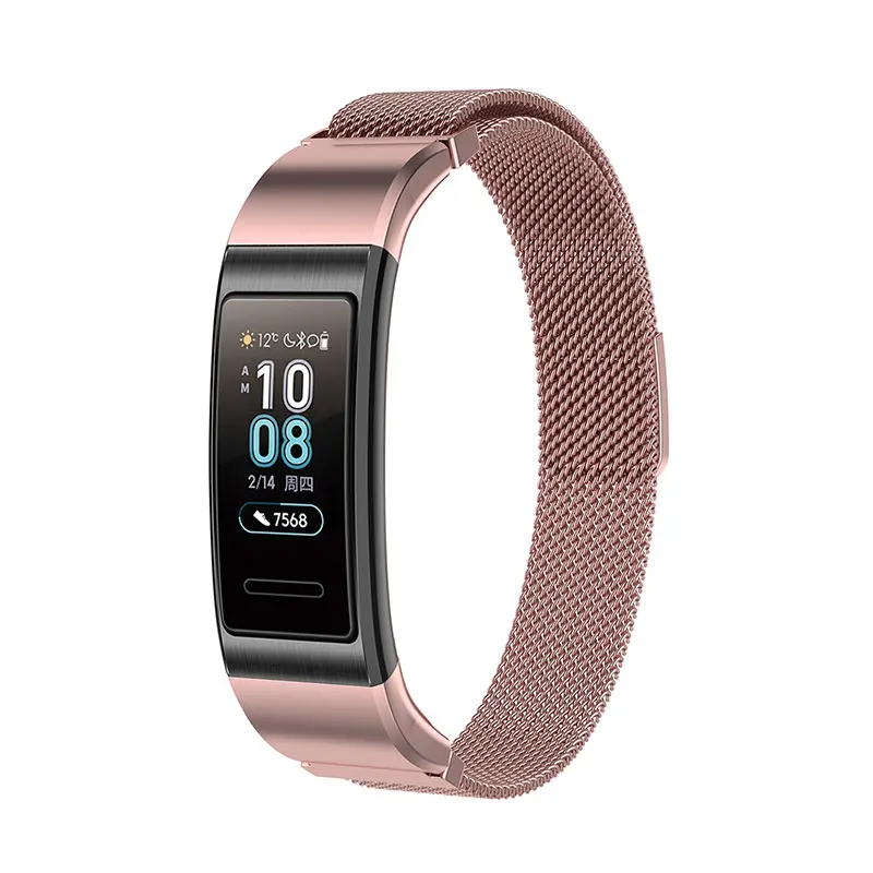 Металлический ремешок из нержавеющей стали для huawei Band 3 Band 3 Pro - Цвет: Rose Gold