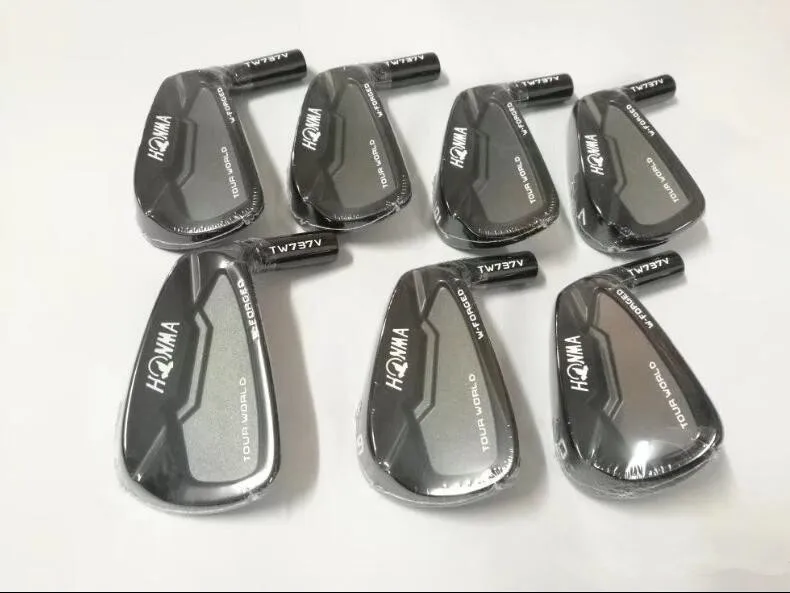 Honma TW737V Irons Black Honma Tour World Golf Irons Honma Golf Clubs 4-10 R/S Flex Shaft With Head Cover DHL Free Shipping