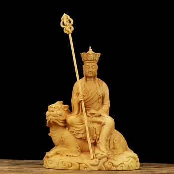 

Wood sculpture Boxwood carving Home accessories Earth Store Bodhisattva Buddhist ornaments Elder gifts Living room decoration