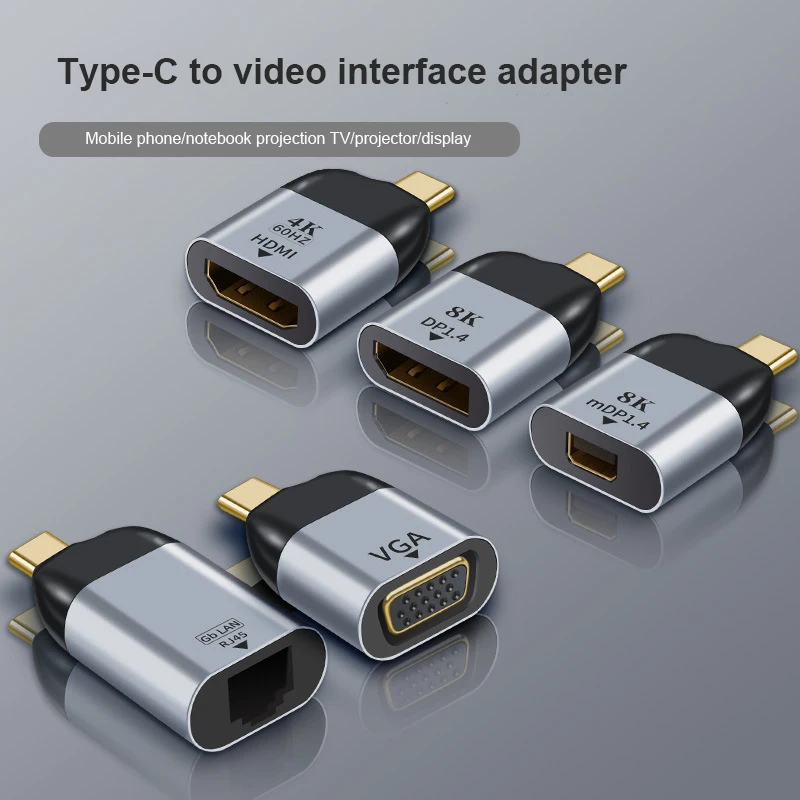 Новинка 8K Type-C в HDMI-совместимый/VGA/DP/RJ45/Mini DP 3D эффекты HD видео конвертер 4K 60 Гц USB Type C