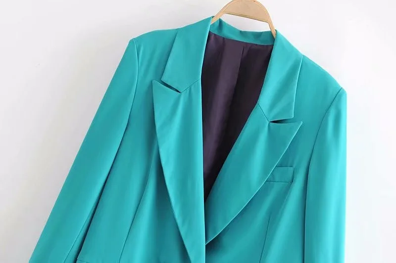 

Row Ornament Long Suit Jacket 2019 Autumn Europe And America WOMEN'S Dress Long Sleeve Suit Collar Straight-Cut Small Suit