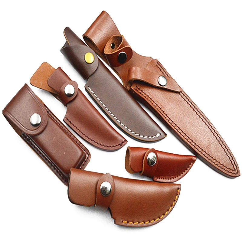 

Newly Scabbard Collection Set Classic Design Fixed Blade Hunting Knife Sheath Brown Leather Accessories Cowhide EDC Multi Tools