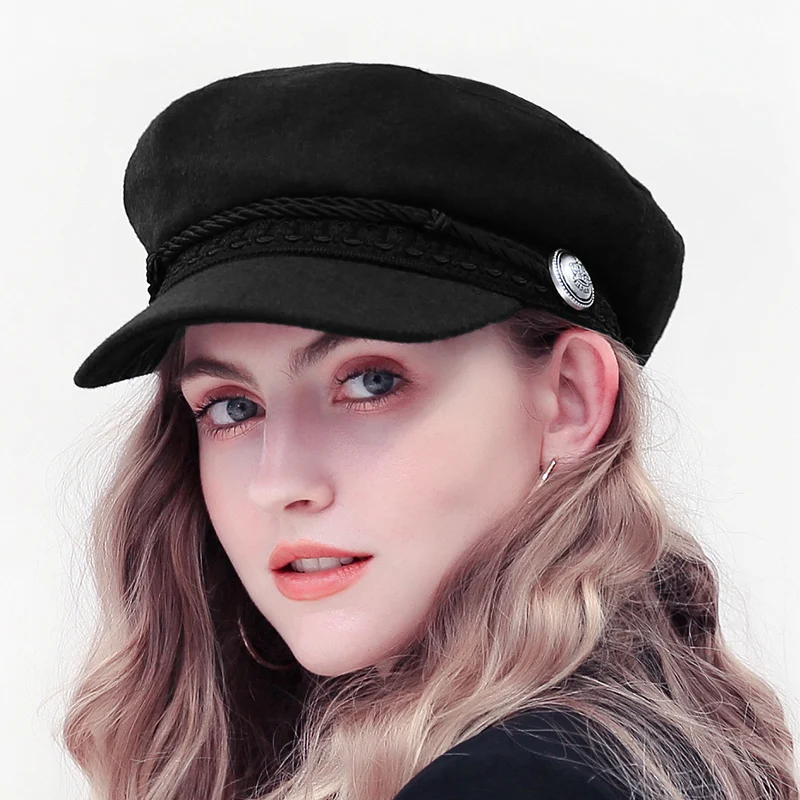 

2020 Trend Winter Hats For Women French Style Wool Baker's Boy Hat New Cool Women Baseball Cap Black Visor Hat Gorras Casquette