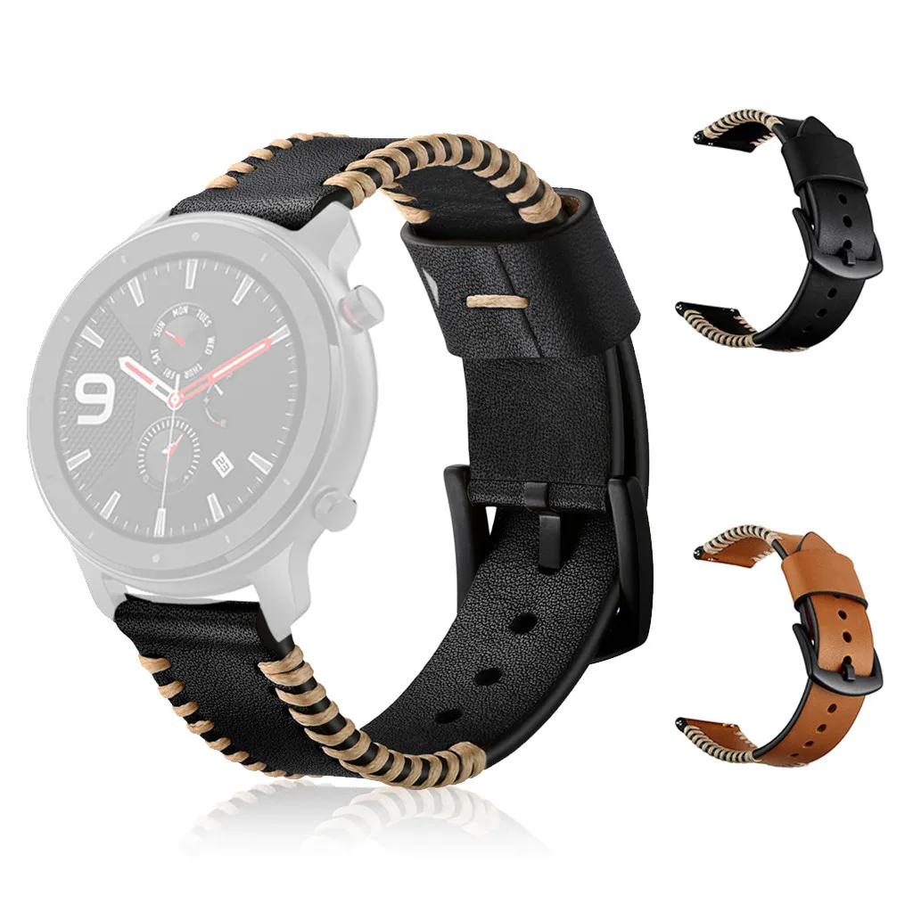 Для AMAZFIT GTR Смарт-часы 42 мм Линия Комплект классические кожаные часы Полоса Текстура силиконовая накладка часы ремешок аксессуары