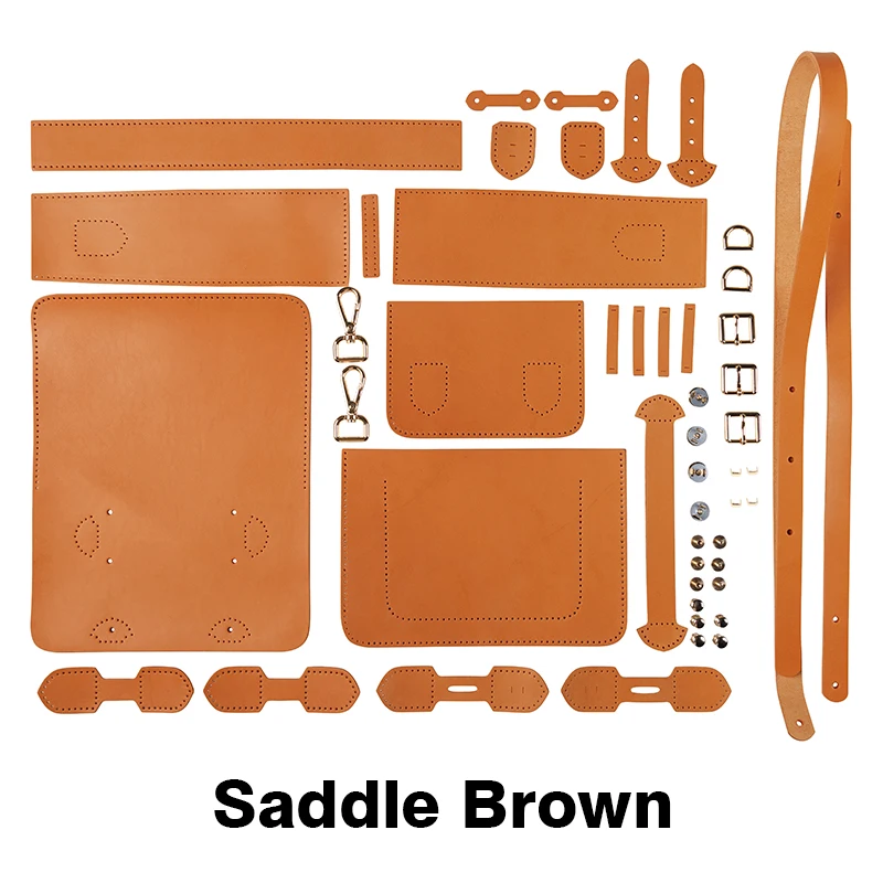 Saddle Brown WUTA 781 кожаный комплект, сумка для кембридинга, предварительно пробитая полуфабрикатная ручная работа, Ретро стиль, простая модная сумка через плечо, женская сумка своими руками - Цвет: Saddle Brown